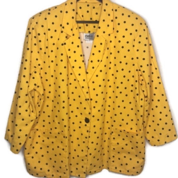 Vintage Jackets & Blazers - VTG 80s California Connection Polka Dot Blazer